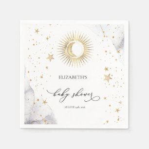Celestial Sun,Moon,Stars Baby Shower  Napkins