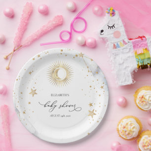 Celestial Sun,Moon,Stars Baby Shower  Paper Plates