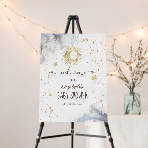 Celestial Sun,Moon,Stars Baby Shower Welcome Foam Board