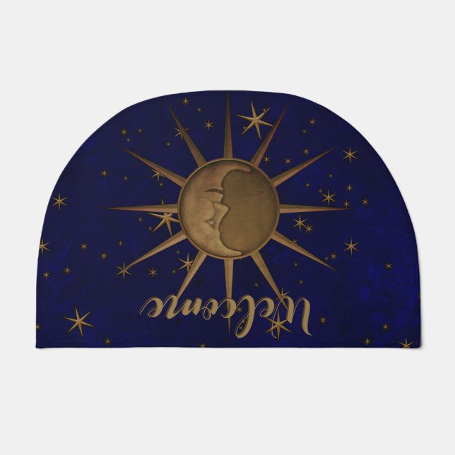Celestial Sun Moon Stars Doormat (Front)