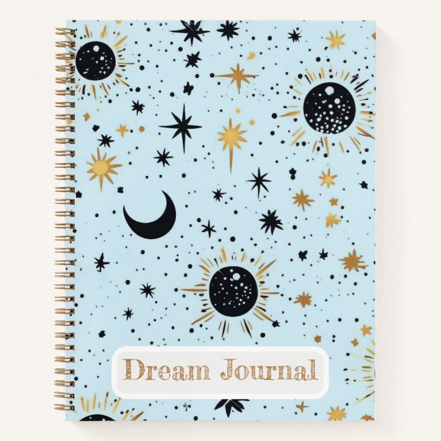 Celestial Sun Moon Stars Dream Journal (Front)