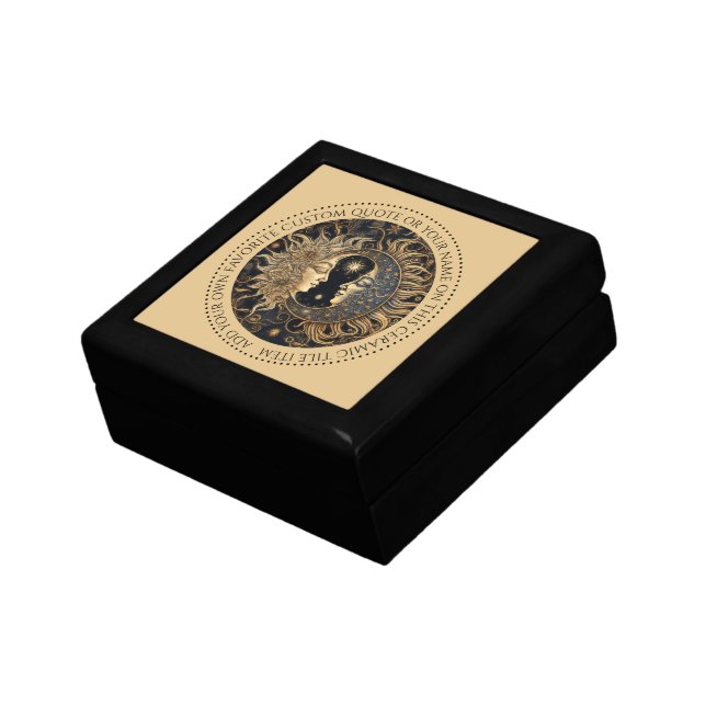 Celestial Sun Moon Stars Midnight Sky Personalized Gift Box (Side)