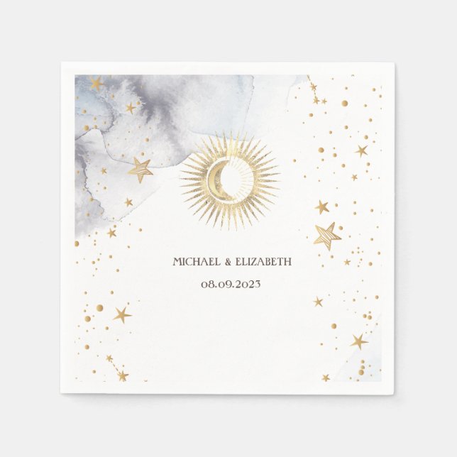 Celestial Sun,Moon,Stars  Napkins (Front)
