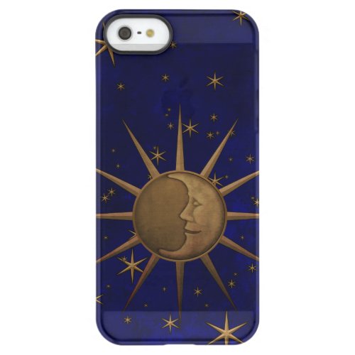 Celestial Sun Moon Stars Night Sky Eclipse Permafrost iPhone SE55s Case