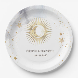 Celestial Sun,Moon,Stars Paper Plates