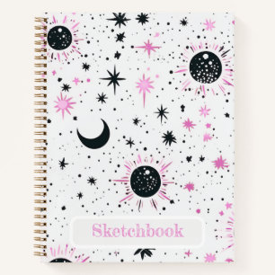 Celestial Sun Moon Stars Sketchbook Notebook
