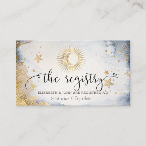 Celestial SunMoonStars Watercolor Enclosure Card