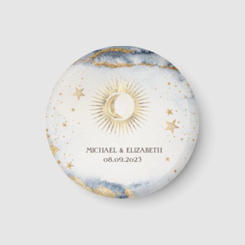 Celestial SunMoonStars Watercolor Magnet