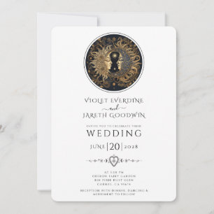 Celestial Sun Moon Stars Wedding Invitation