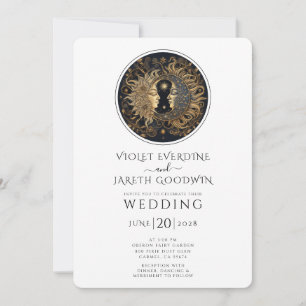 Celestial Sun Moon Stars Wedding Invitation