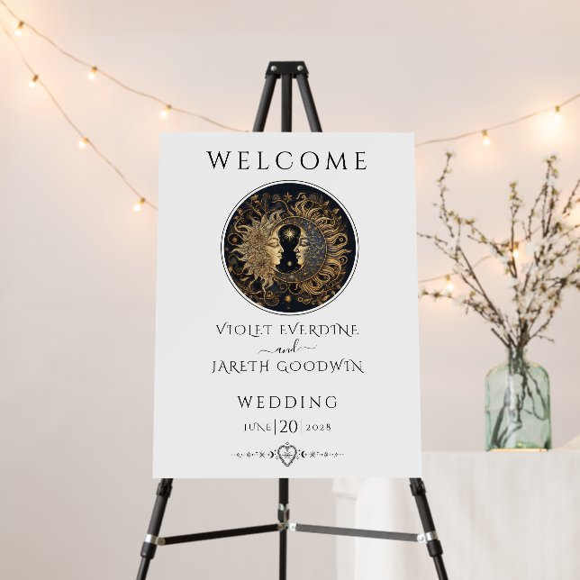 Celestial sun Moon Wedding Welcome Foam Boards (In Situ (Stand))