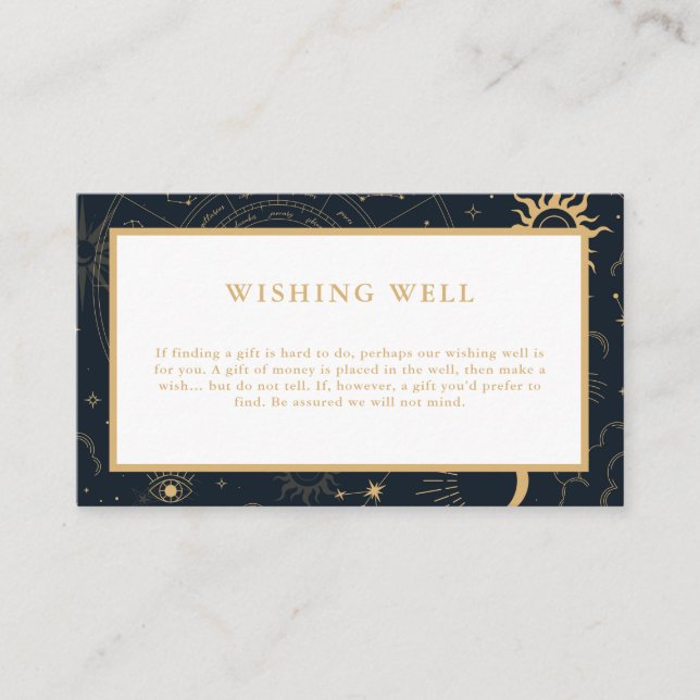 Celestial Sun Moon Wishing Well Enclosure Card (Front)
