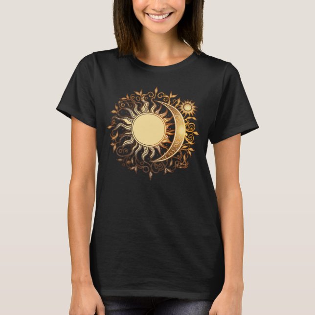 Celestial Sun Moon Yoga Meditation Zen Buddhism Sy T-Shirt (Front)