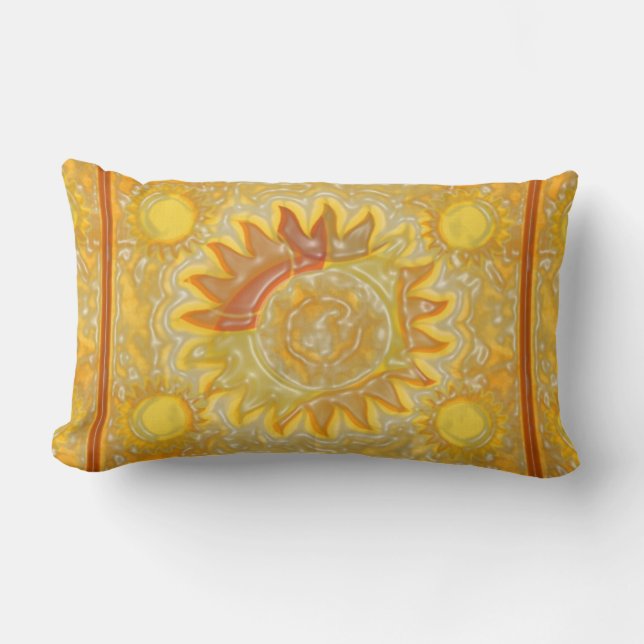 Celestial Sun Orange Lumbar Pillow (Front)