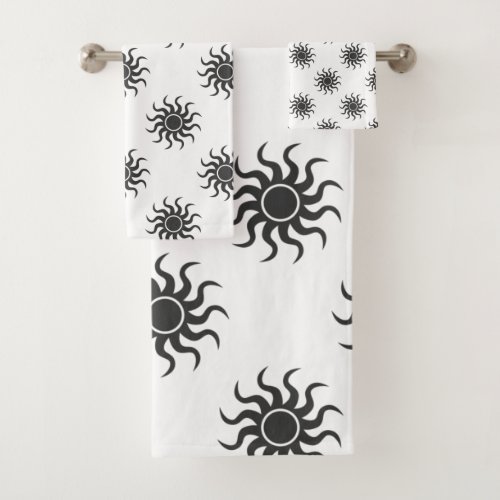 Celestial Sun Pattern Bath Towel Set