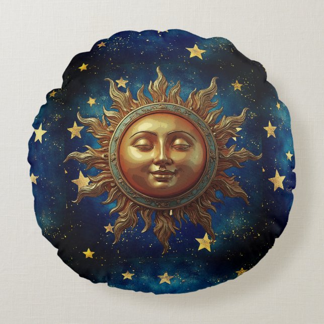 Celestial Sun  Round Pillow (Front)