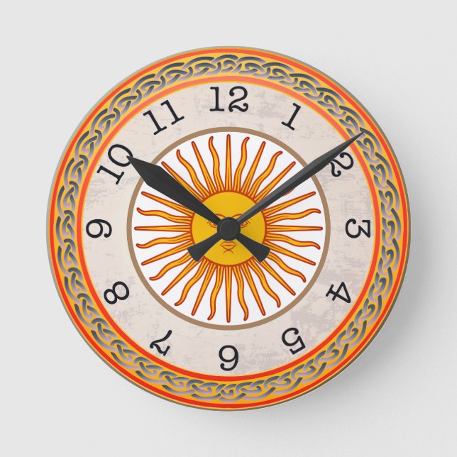 Celestial Sun Round Wall Clock (Front)