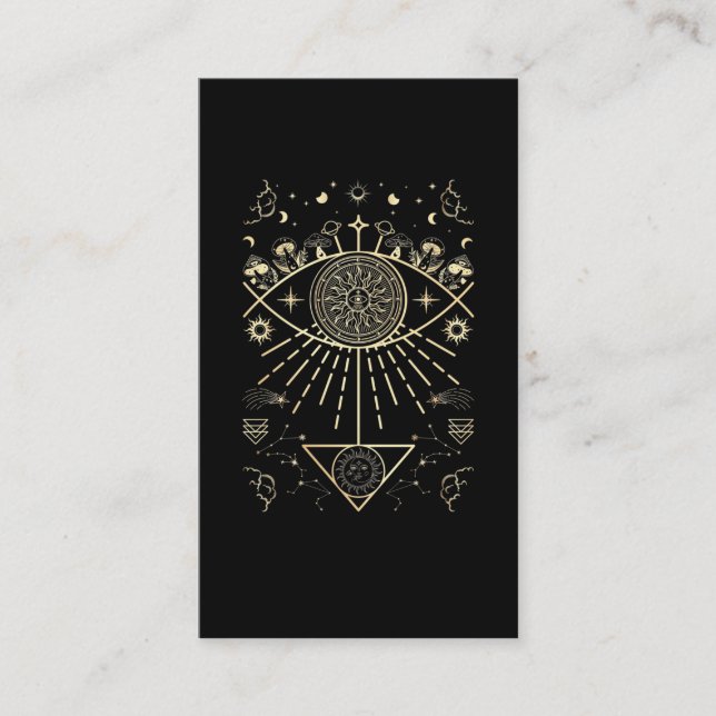 Celestial Sun Spirituality Astrology Business Card (Front)