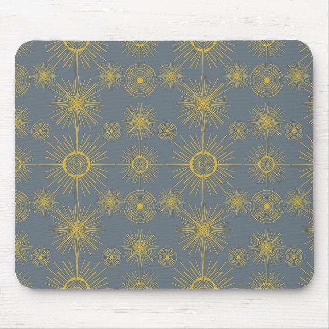 Celestial Sun Stars Dusty Blue Mouse Pad (Front)