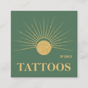 Celestial Sun Tattoo Salon Square Business Card