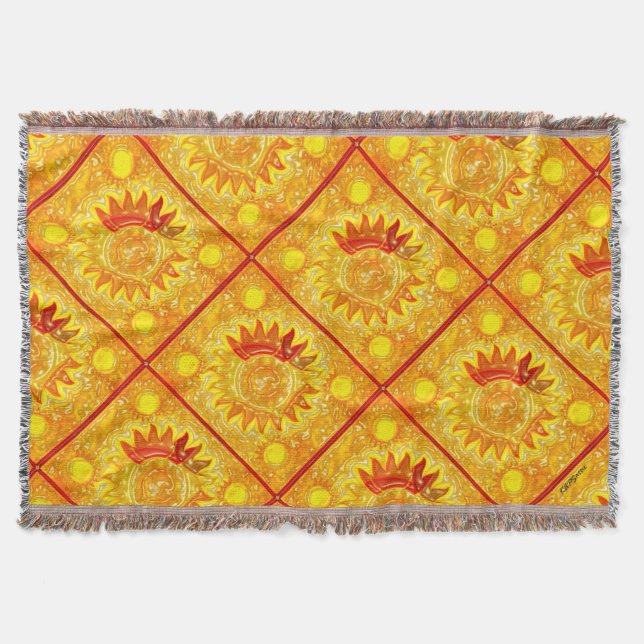 Celestial Sun Throw Blanket (Front)