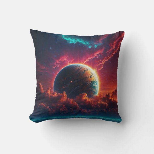 Celestial Sunrise Throw Pillow (Front)