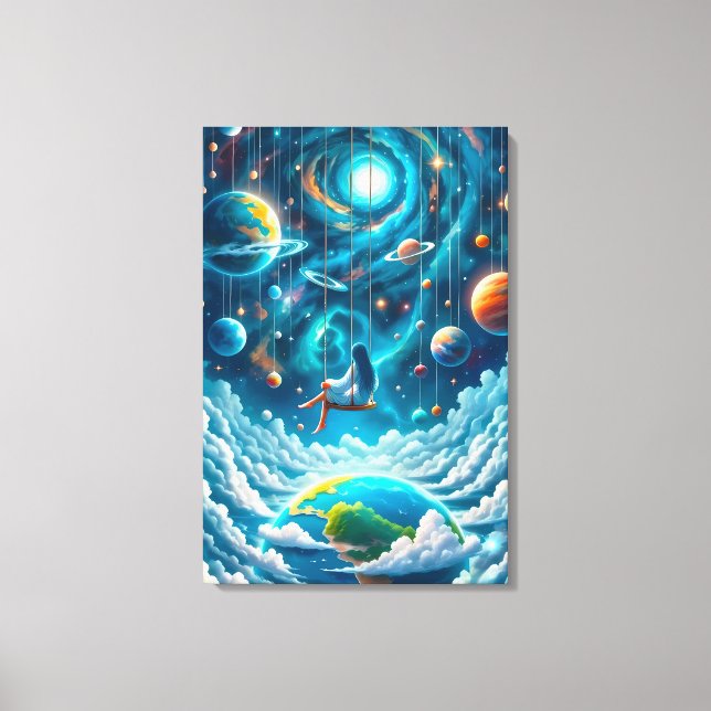 Celestial Swing: Dreaming Above Earth Print (Front)