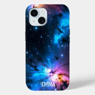 Celestial Swirls of Stars Custom Name iPhone Case