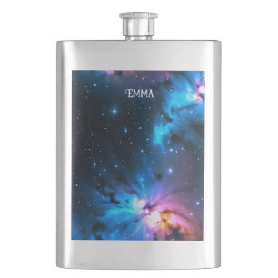 Celestial Swirls of Stars Custom Name Flask