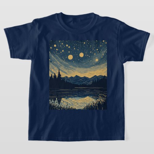 Celestial Symphony Starry Night Sky T_Shirt