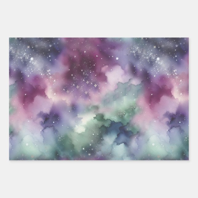 Celestial Tapestry Pattern Wrapping Paper Sheets (Front)