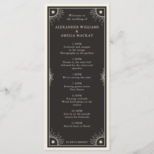 Celestial Tarot Boho star wedding timeline program