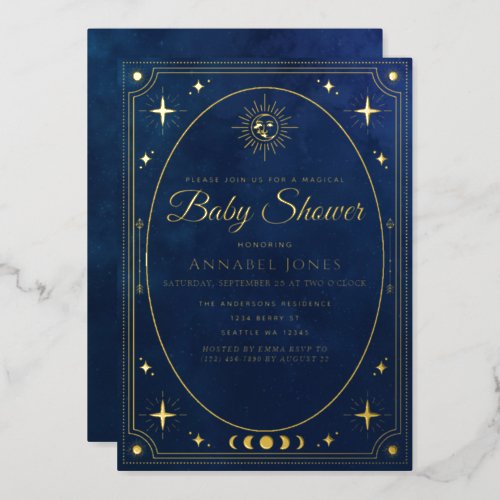 Celestial Tarot Card Baby Shower Invitation