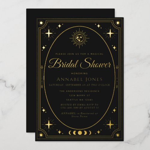 Celestial Tarot Card Bridal Shower Invitation