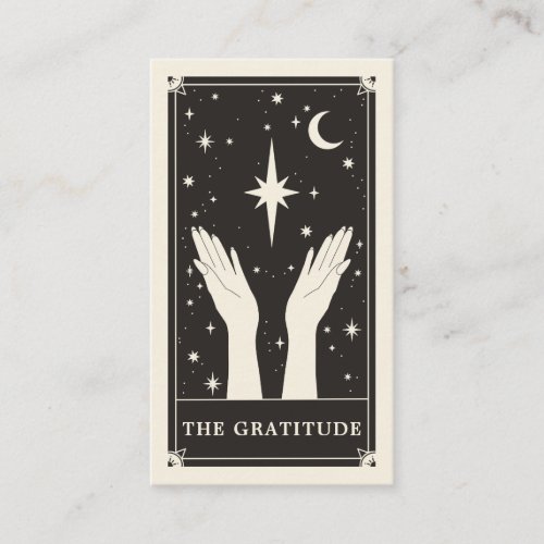 Celestial Tarot Gratitude thank you Business card