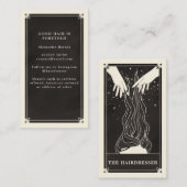 Celestial Tarot Hairdresser Black Business card | Zazzle