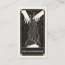 Celestial Tarot Hairdresser Black Business card