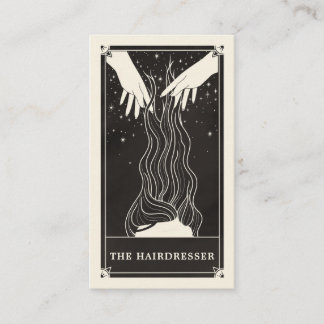 Celestial Tarot Hairdresser Black Business card