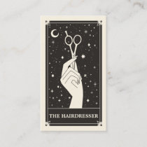 Celestial Tarot Hairdresser Black Business card