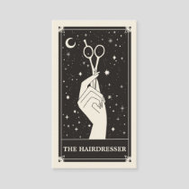 Celestial Tarot Hairdresser Black Business card