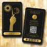 Celestial Tarot Logo Hairdresser Black Gold  Business Card