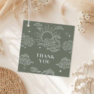 Celestial Tarot Sage Baby Shower Favor Tags