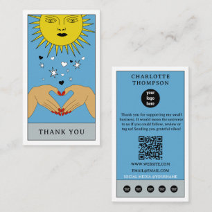 Celestial Tarot Sun Logo Thank You Small Business Business Card