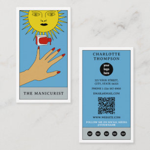 Celestial Tarot Sun Nail Salon Beauty Modern Logo Business Card