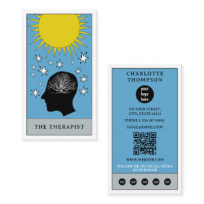 Celestial Tarot Sun Therapist Counselor Logo Business Card