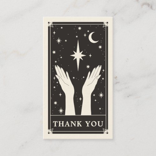 Celestial Tarot thank you small Business card