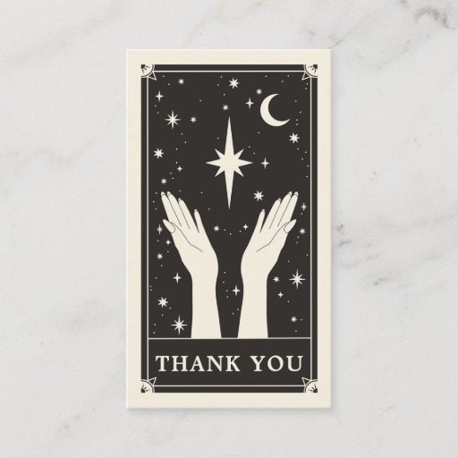 Customizable Celestial Tarot thank you small Business card