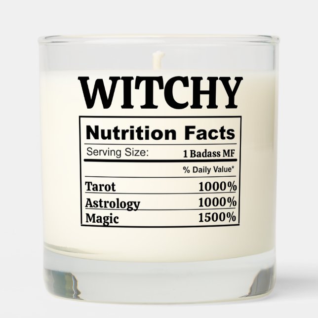 Celestial Tarot Witchy Astrological Feminist Magic Scented Candle (Front)