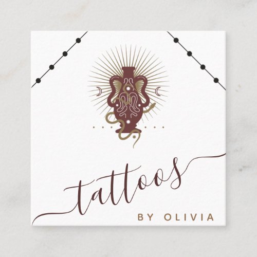 Celestial Tattoo Artist Boho Snake  Social Media Square Business Card