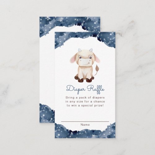 Celestial Taurus Astrology Sign Diaper Raffle Enclosure Card